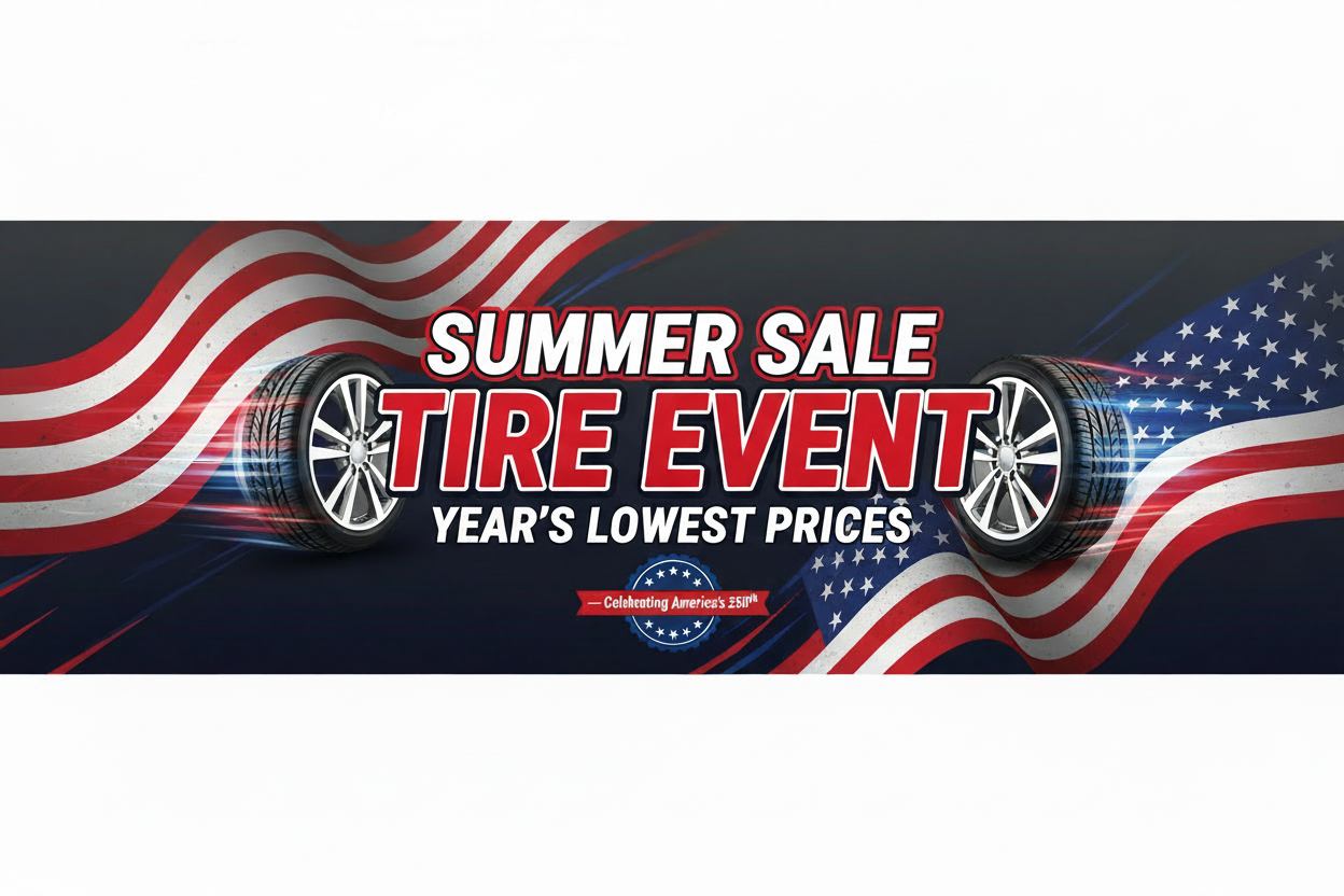 Summer Sale Tire Event Banner - Celebrating America's 250th